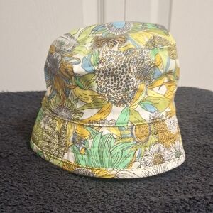Liberty of London for Target sunflower print bucket hat - 22" Dia - Yellow Green